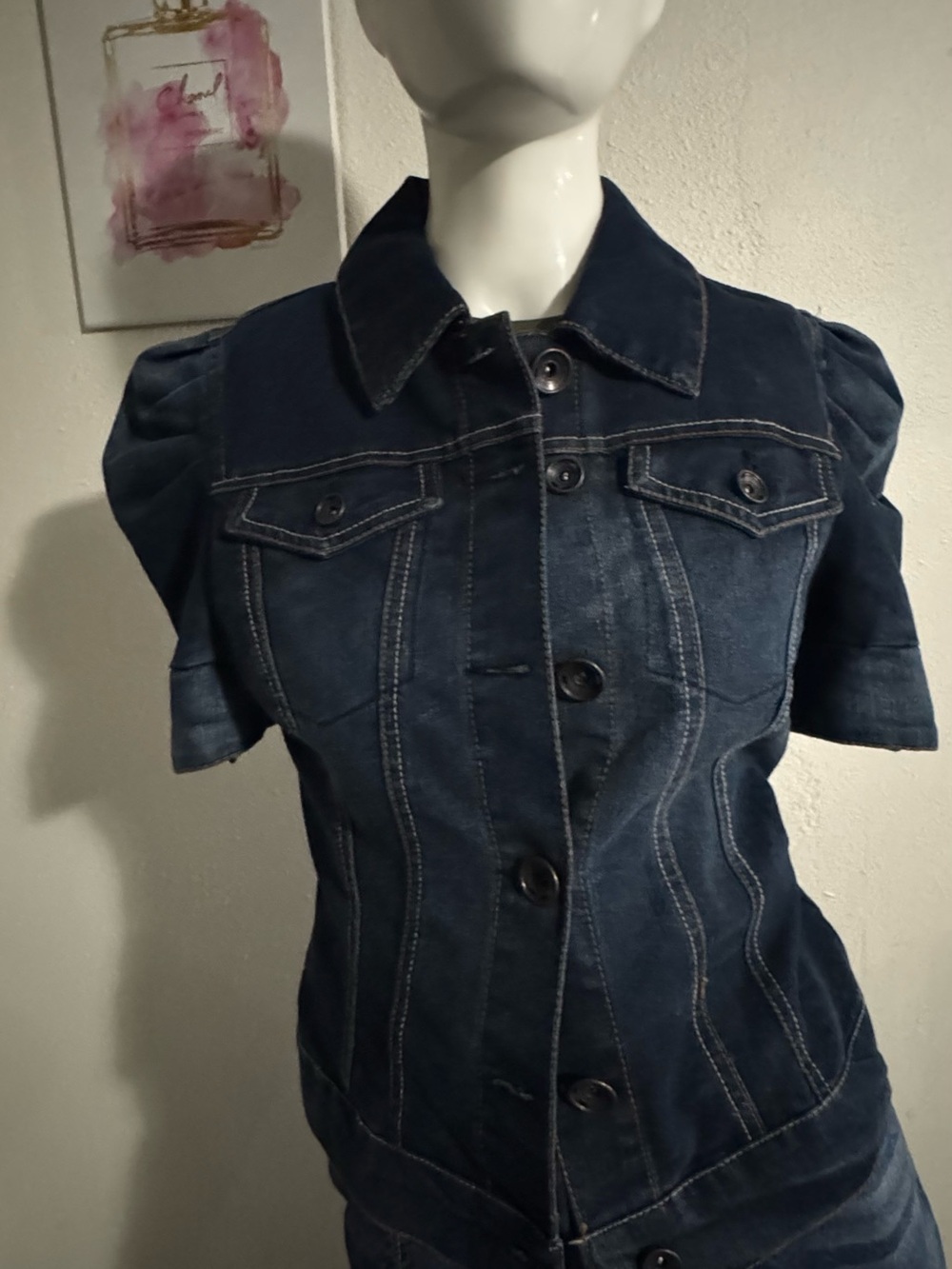 Highway Jeans Dark Blue Denim Button-Front Women's Top